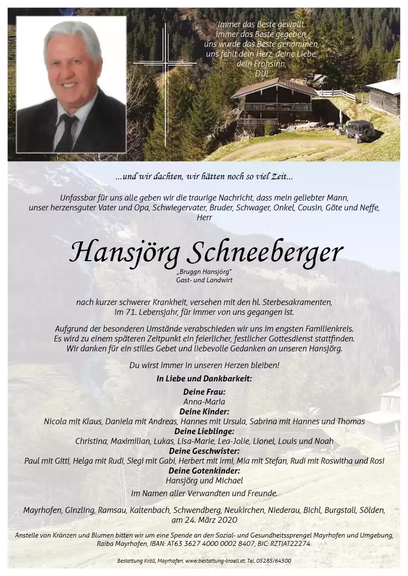 Parte von Hansjörg Schneeberger